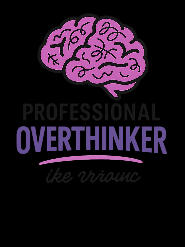 Professional Overthinker – Cartoon Brain Typography by WojcikDesigners