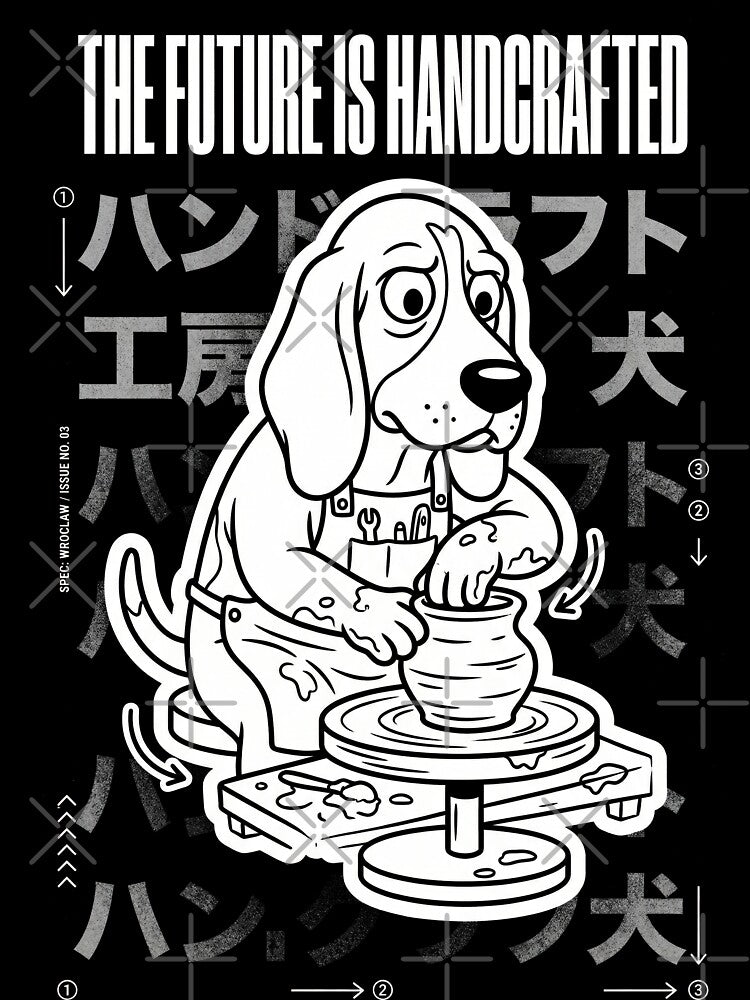 The Future Is Handcrafted Beagle Pottery by Flying Doggo
