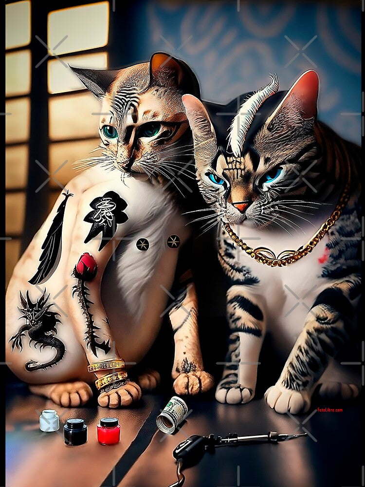cats with tattoos by FotoLibreStudio