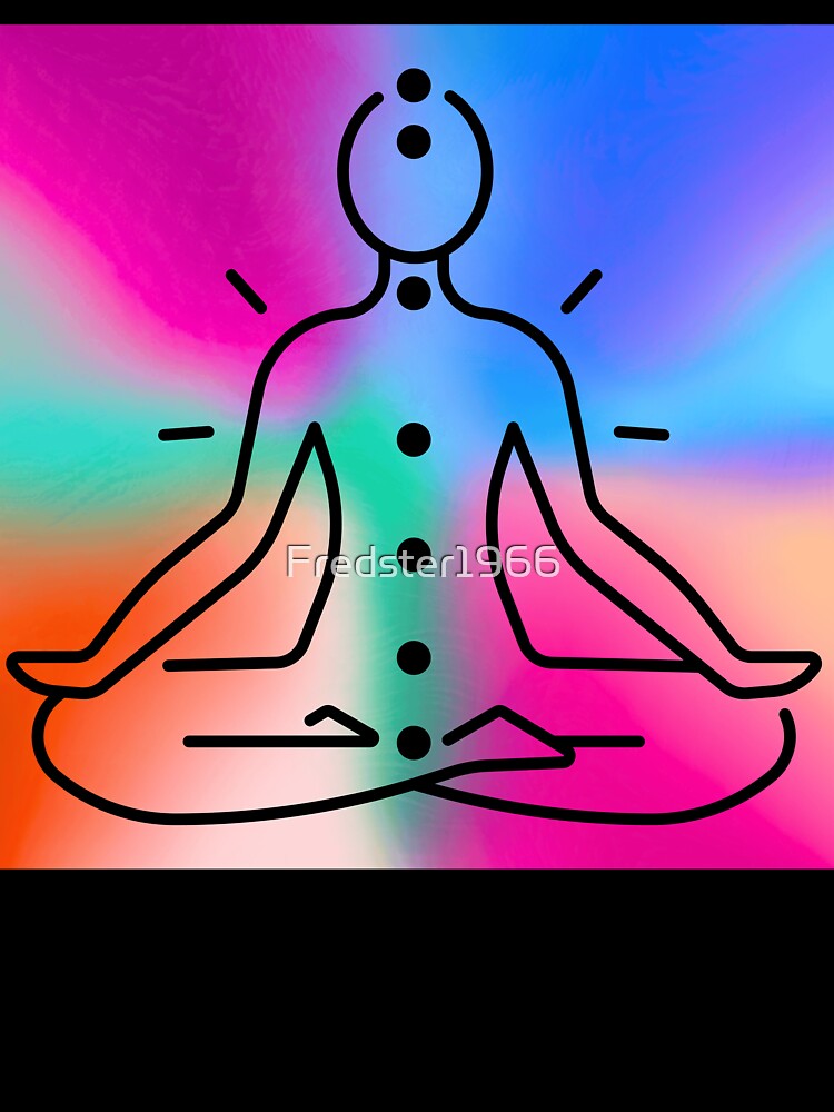 Meditation and Chakra Energy Healing Vibrantly Colored Design by Fredster1966