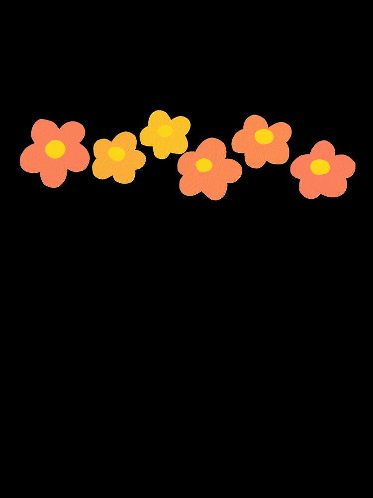 No Thoughts orange and pink aesthetic flowers by reannyn
