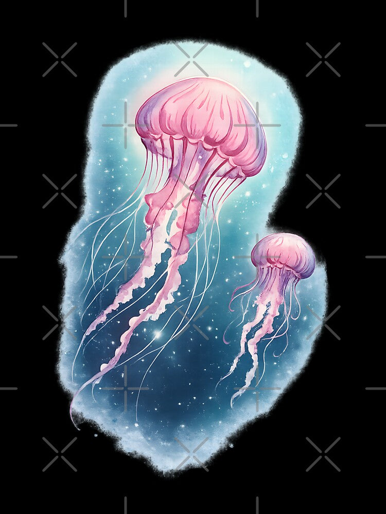 Dreamy Pink Jellyfish in Cosmic Ocean by blankTeeShirt