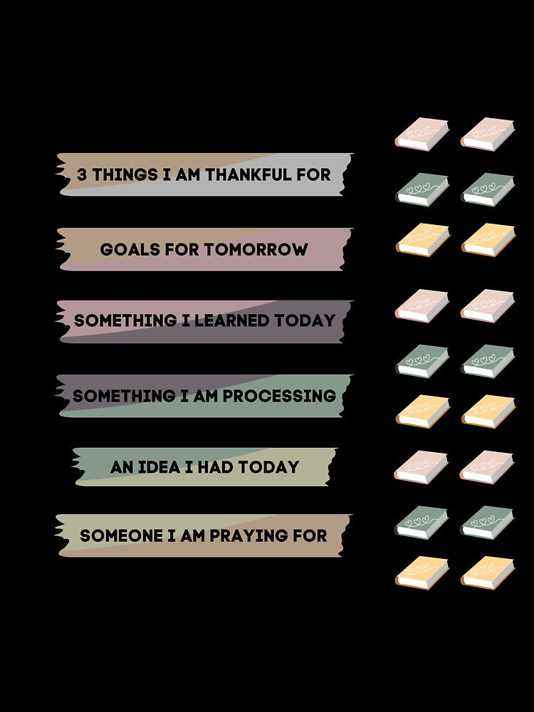 Journal Writing Prompts stickers for your personal journal by Marguerite Faure