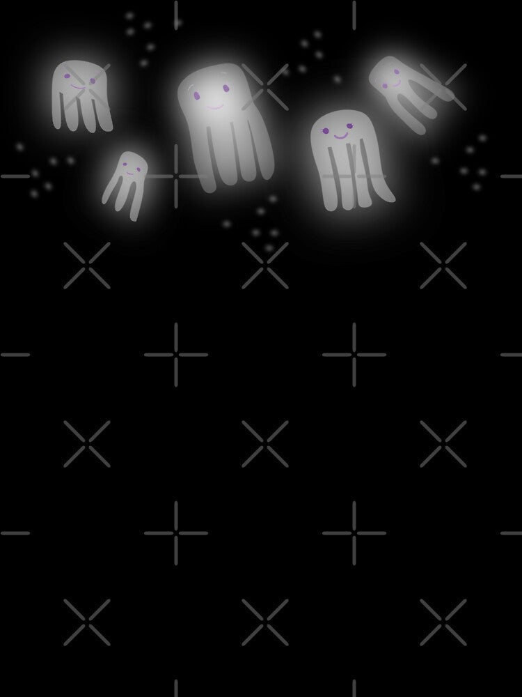 Cute glowing jellyfish pattern on purple by nutmegfairy