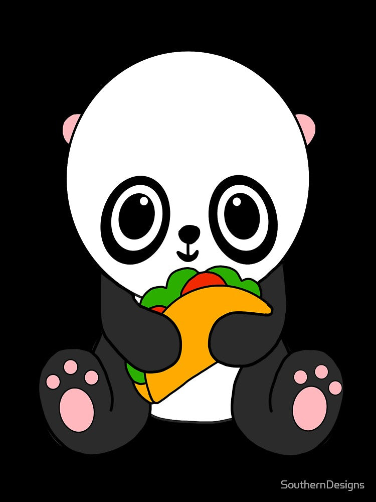 Funny Panda Bear Eating A Taco by SouthernDesigns