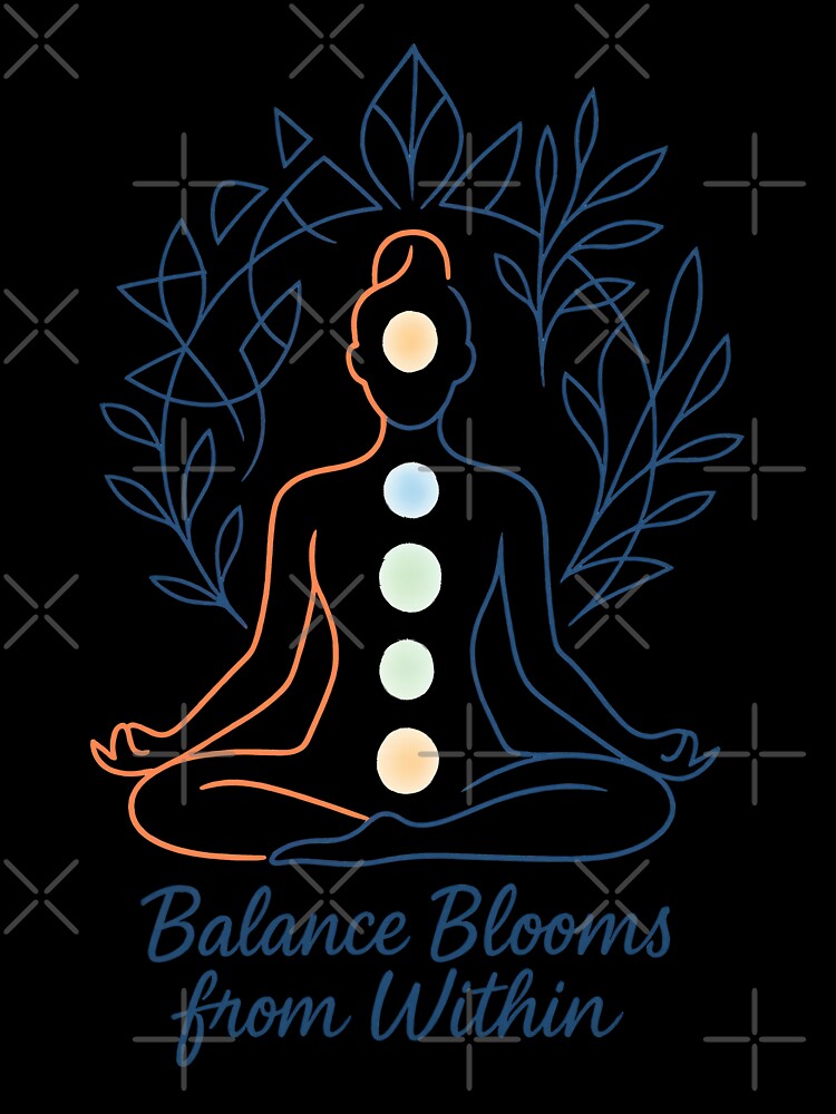 Balance Blooms from Within – Chakra Meditation Yoga Art by inkoutninja
