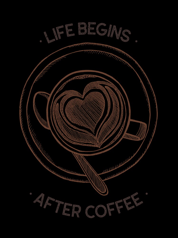 Life Begins After Coffee – Minimalist Coffee Lover Design for Caffeine Enthusiasts by Ani-24