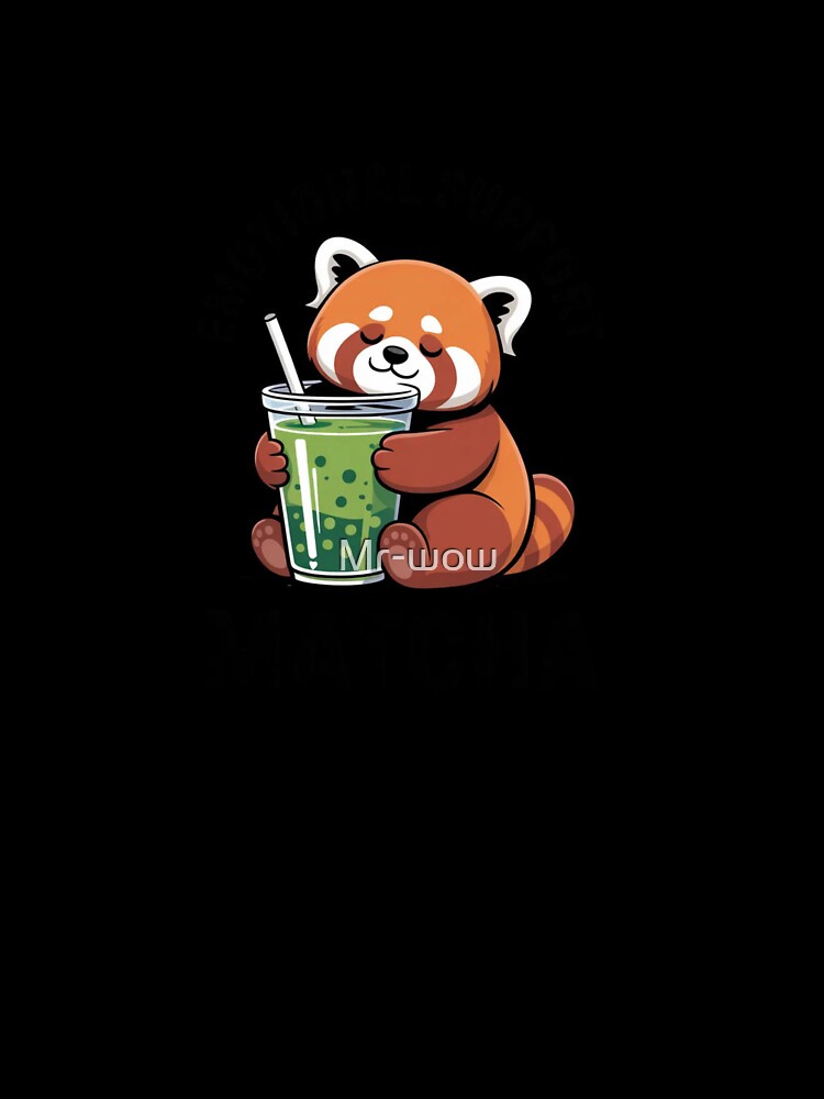 Funny Emotional Support Matcha Red Panda Sticker by Mr-wow