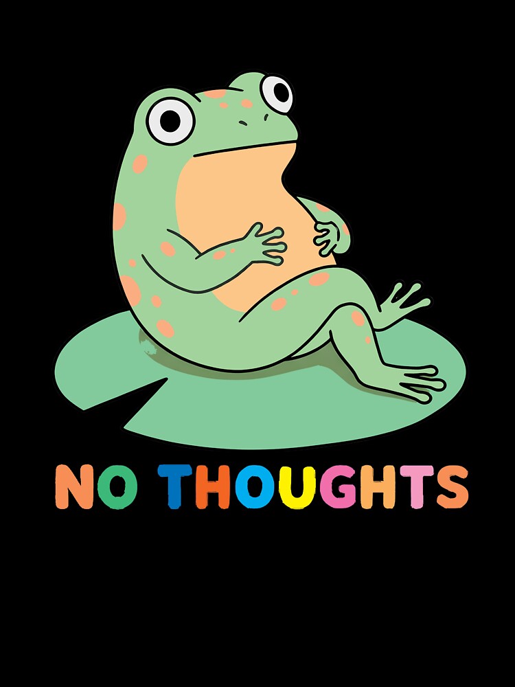 Funny No Thoughts Empty Head Frog Sticker by PholPol1959