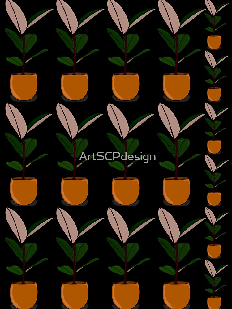 Rubber plant pattern by ArtSCPdesign