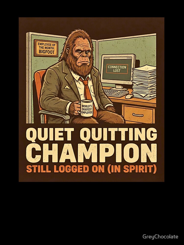 Employee of the Month Bigfoot - Funny Corporate Humor & Quiet Quitting by GreyChocolate