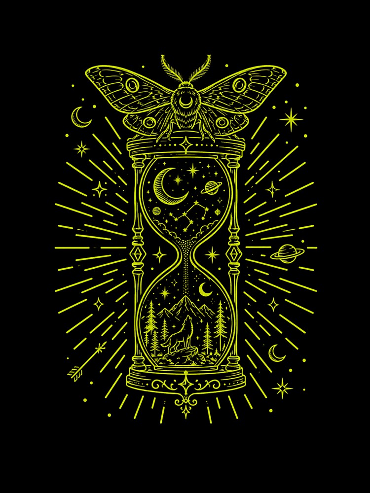 Death's Head Moth Hourglass Celestial Wolf Howling Moon Occult by bosamji