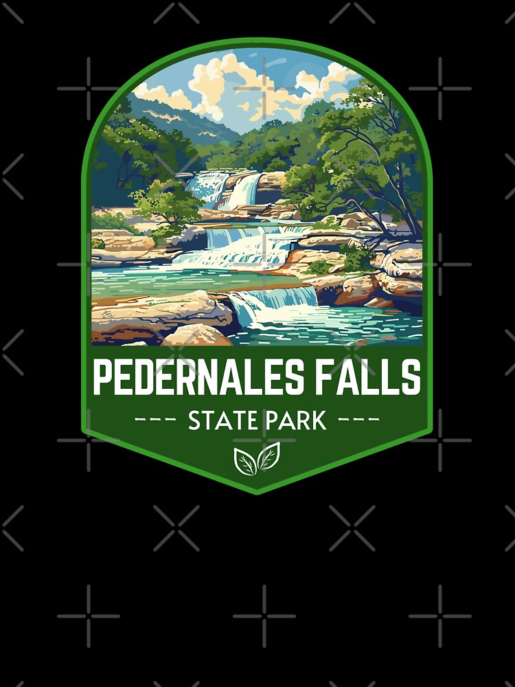 Pedernales Falls State Park in Texas, USA Vintage Travel Art Badge by MaateoDesign
