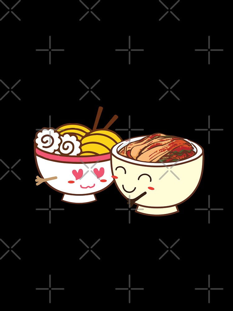 Korean Food Lovers Spicy Kimchi And Ramen Pun - Oh, Kimchi Ramentically In Love by NomYen .