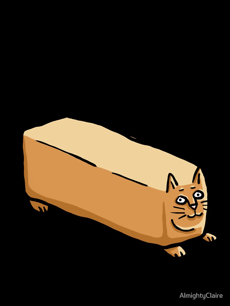 Catloaf, Cat Bread Loaf Funny Cat Lover Digital Illustration by AlmightyClaire