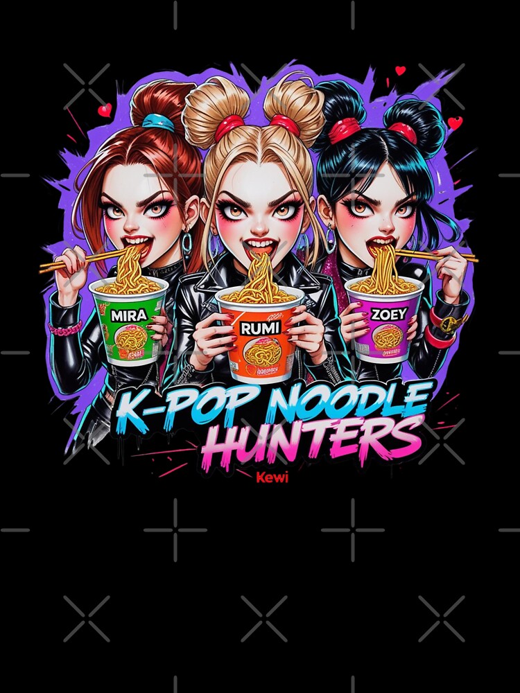 K-POP NOODLE HUNTERS – Funny Anime Girl Ramen Squad Art (Kewi Style) by WeirdSketcher