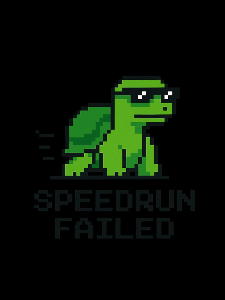 Speedrun Failed – Funny Pixel Turtle Design by SlomianyPisarz
