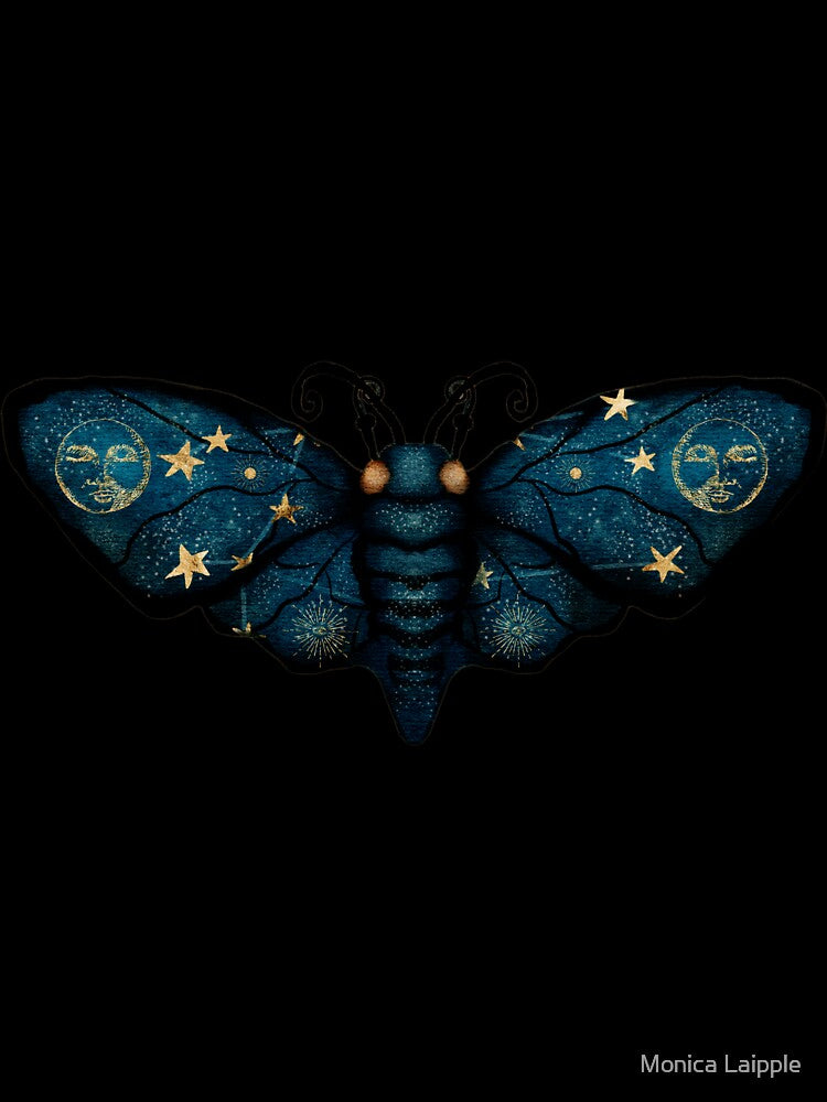 Celestial Butterfly Gold Moon Stars and Sun by Monica Laipple