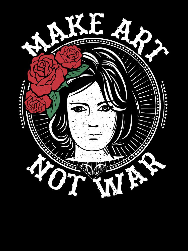 Make Art Not War product, Art Tee, Artist design by Lisbob
