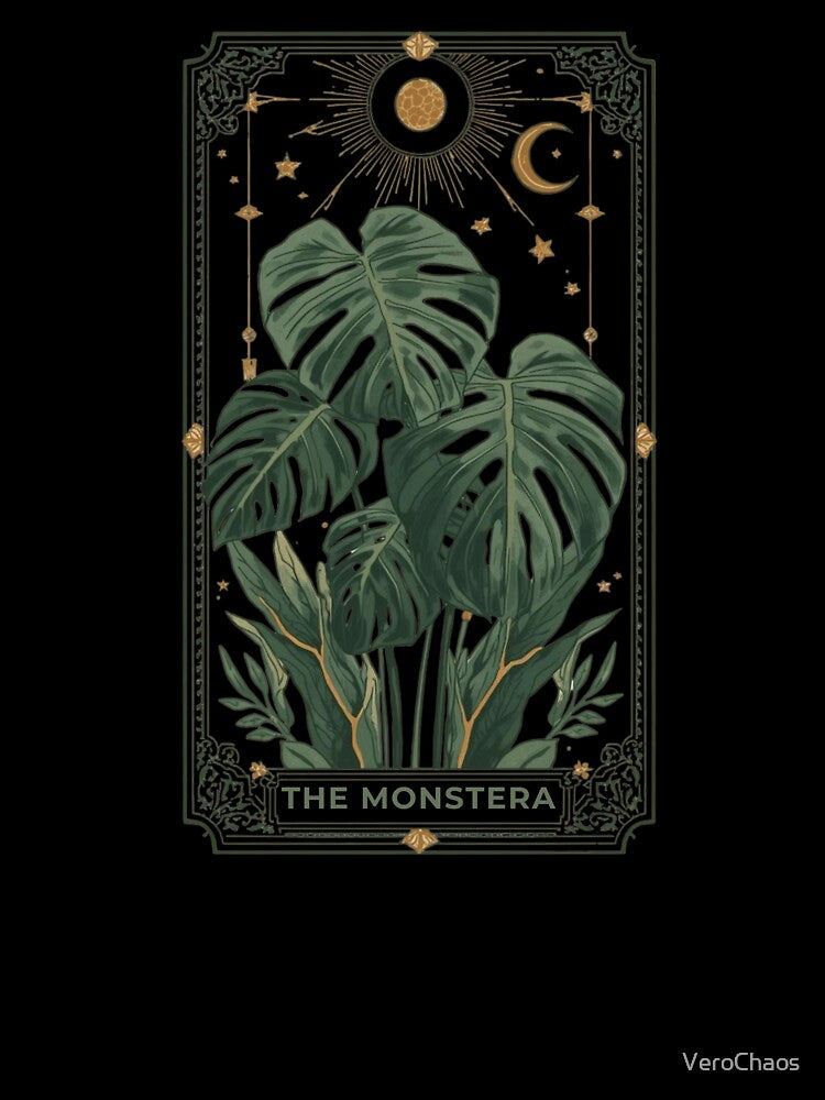 Vintage Monstera Tarot Card Art - The Monstera Botanical Aesthetic by VeroChaos