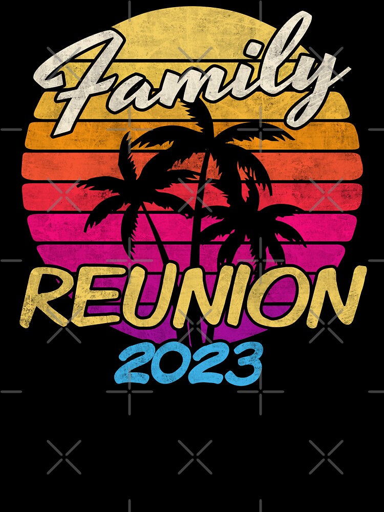 Family Reunion 2023 Matching family Vacation Retro Sunset Palm Trees by alenaz