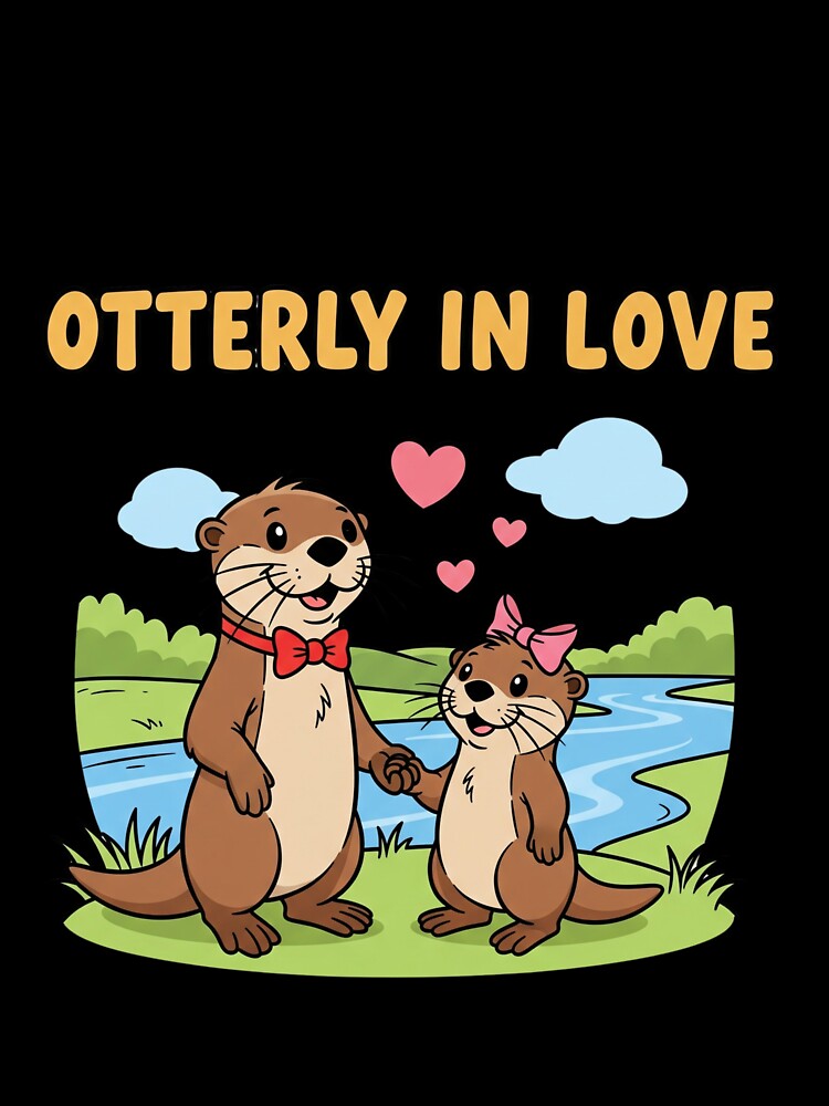 Otterly In Love - Adorable Otters Holding Hands by suszak24