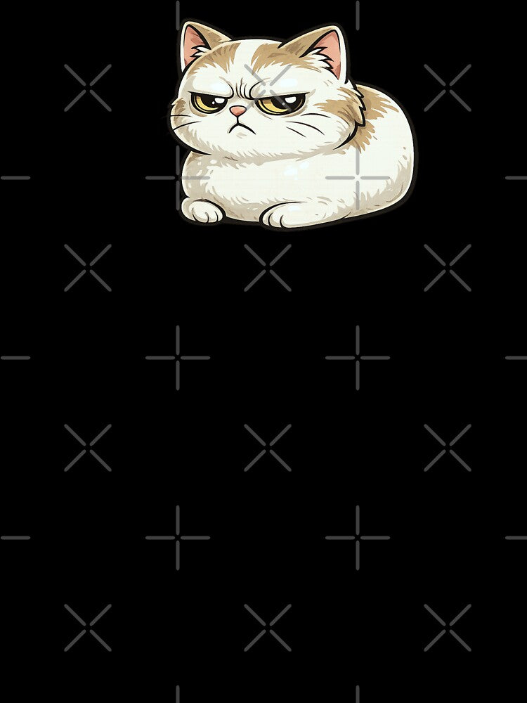 Judgmental Loaf Cat with Stare – Minimal Flat Vector Pastel Cartoon Illustration by OnPointOutfits