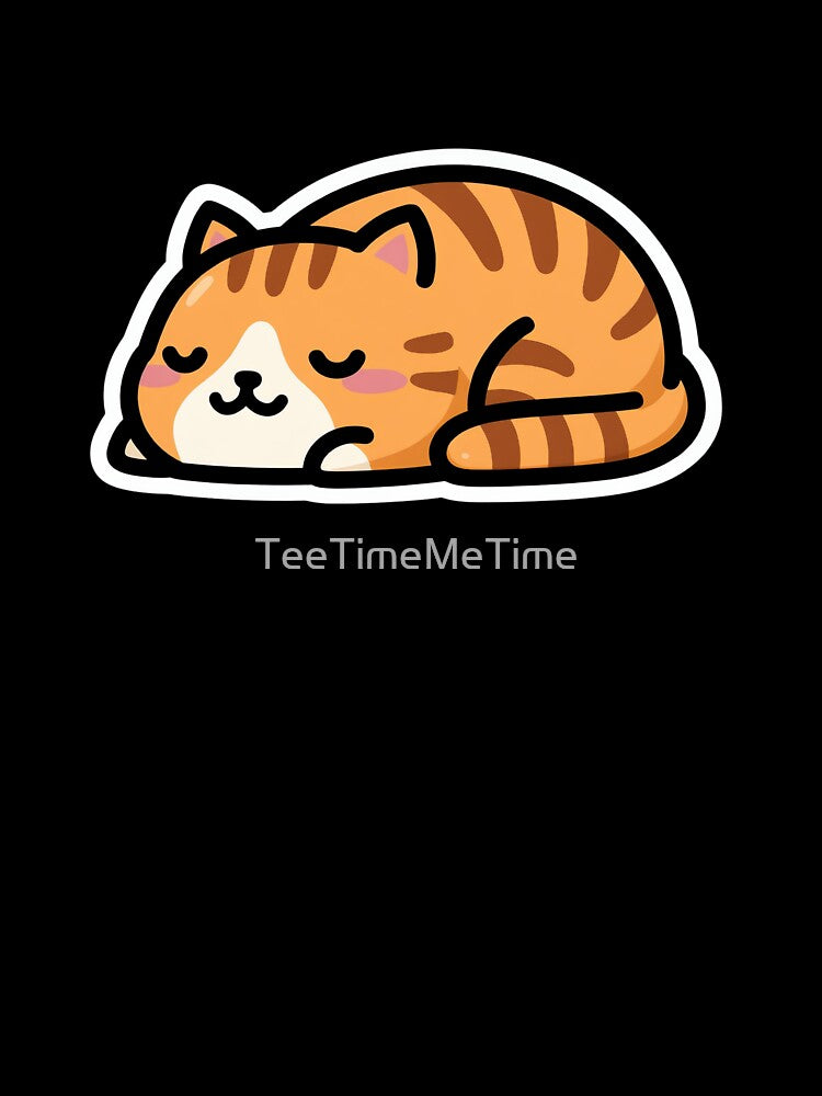Cute Sleeping Orange Tabby Cat, Kawaii Eepy Cat Nap Loaf Funny Cat by TeeTimeMeTime