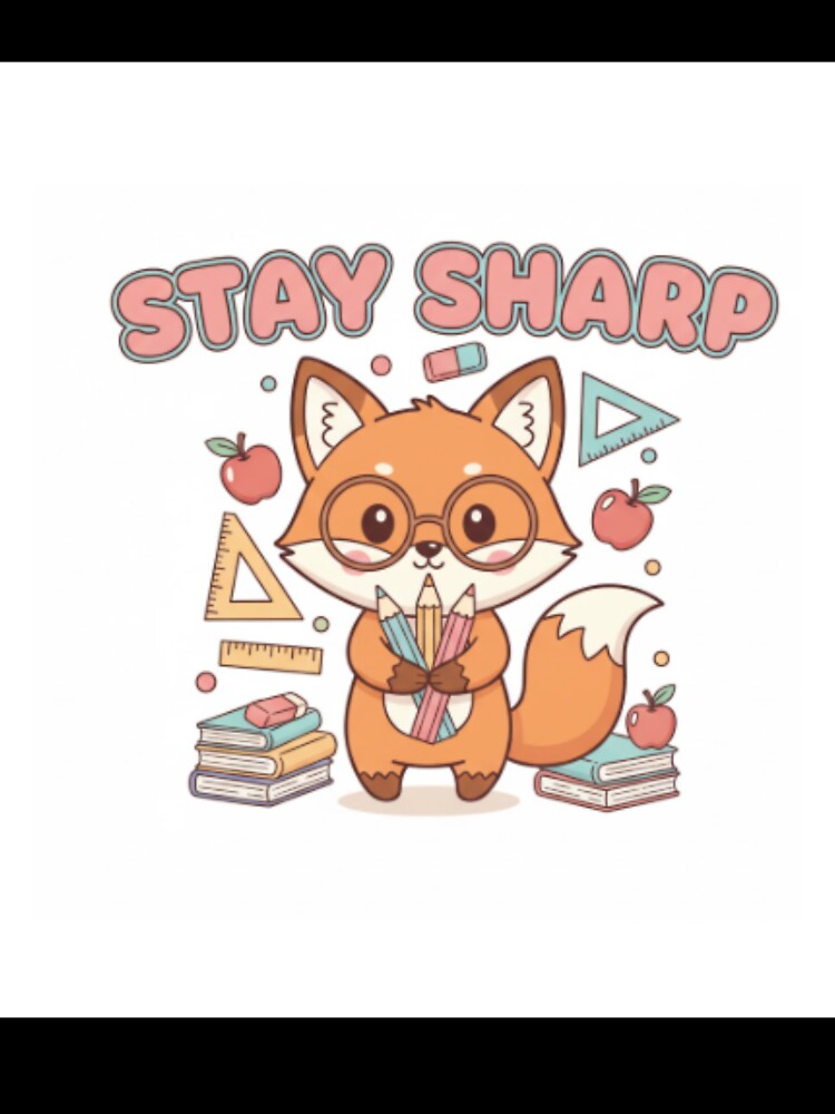 Stay Sharp – Cute Fox Teacher Design | Funny Classroom Gift for Educators by ArtiVibeAura