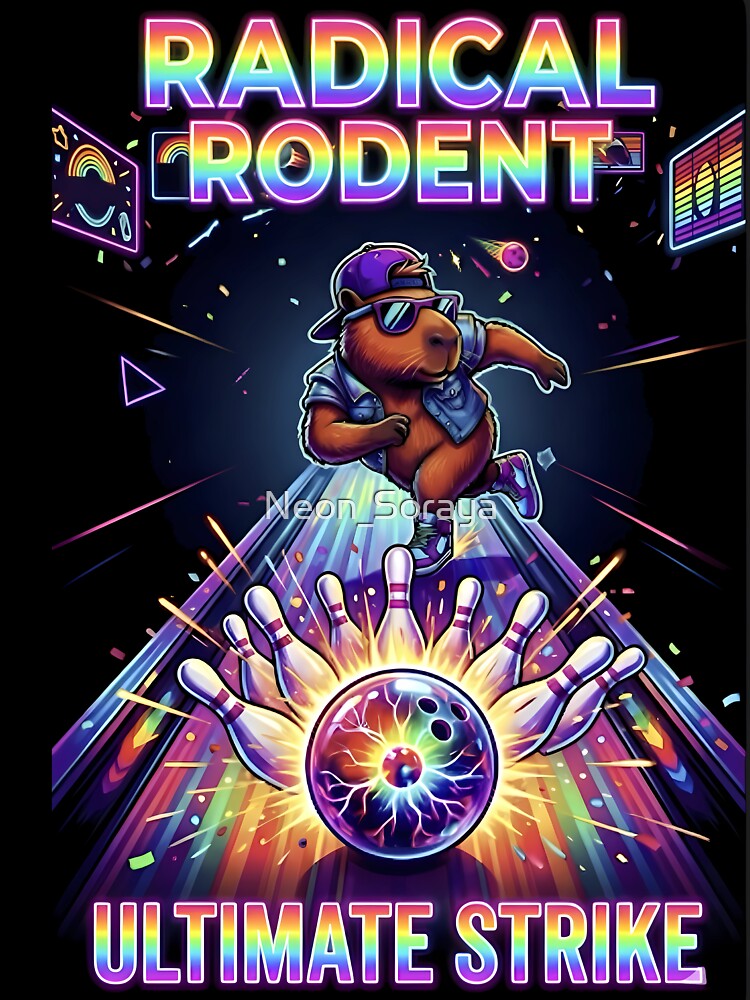 Radical Rodent Ultimate Strike – Neon Retro Arcade Art by Neon_Soraya