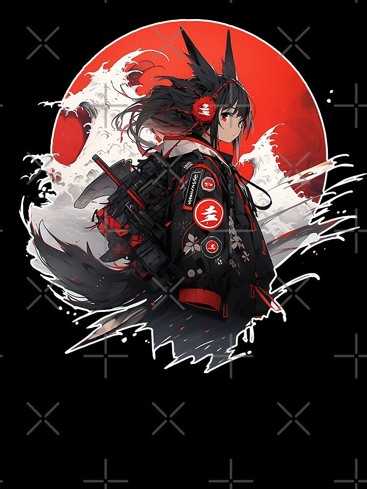 Anime Girl's Black Sweater by MK3DESIGN