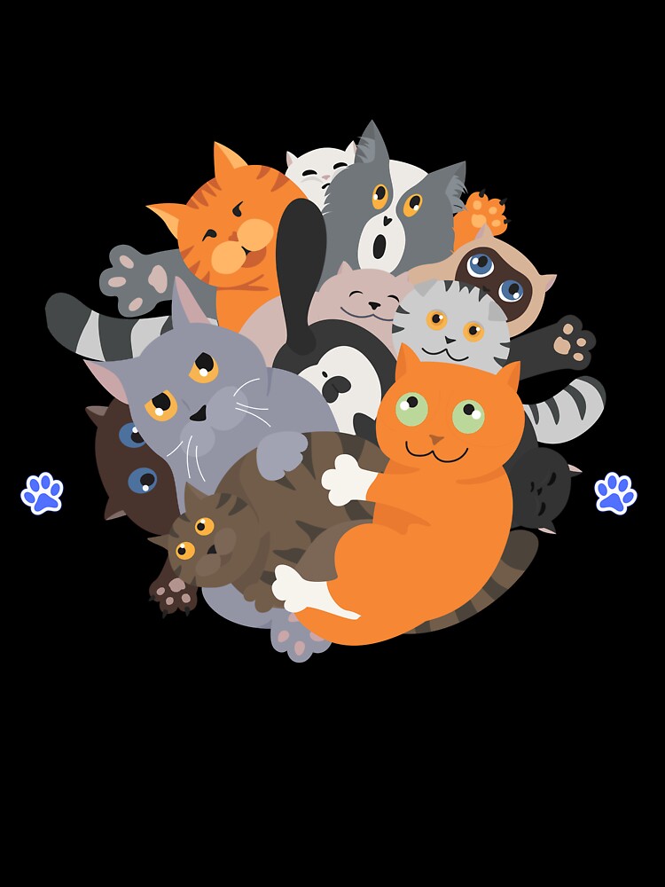 The Clever Cat Lady Club – Black Print by DPingBirdie