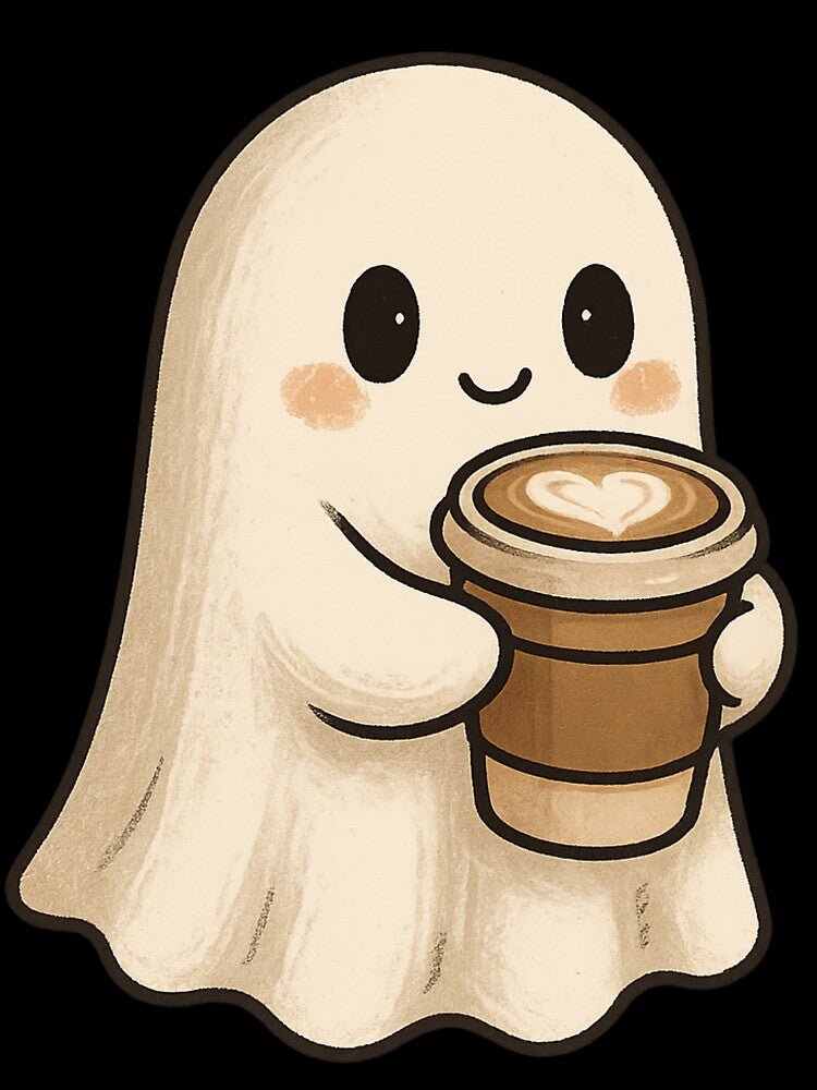 Cute Coffee Ghost – Spooky Cozy Latte Friend by Mouraludia