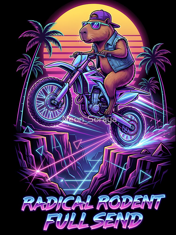 Radical Rodent Pinball Wizard – Neon Retro Arcade Art by Neon_Soraya