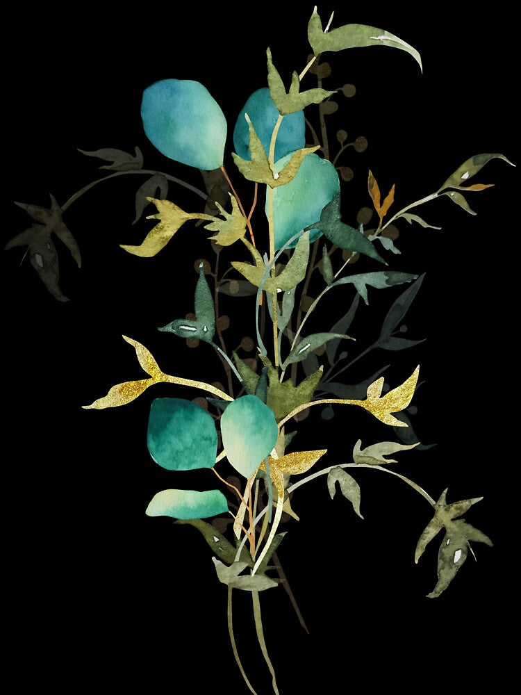 Bouquet of eucalyptus branches watercolor leaves by Createssy