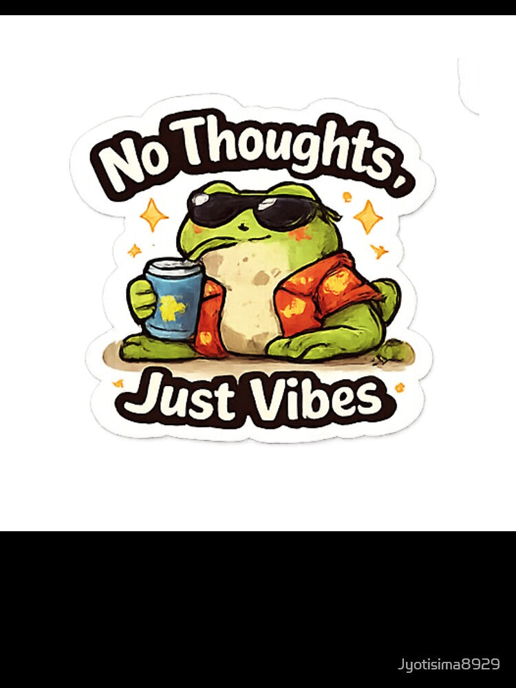 No Thoughts Just Vibes Retro Aesthetic Sticker by Jyotisima8929