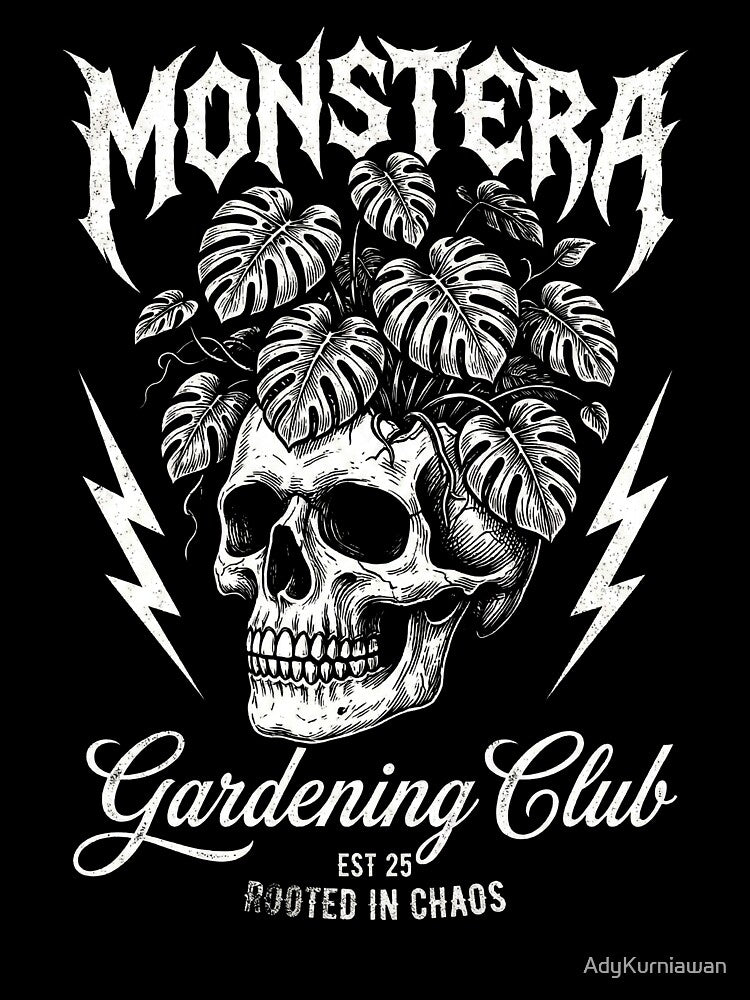 Monstera Skull Metal Gardening Club by AdyKurniawan