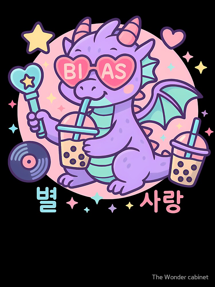 Kawaii K-Pop Boba Dragon – Pastel Bias Fan Art by The Wonder cabinet