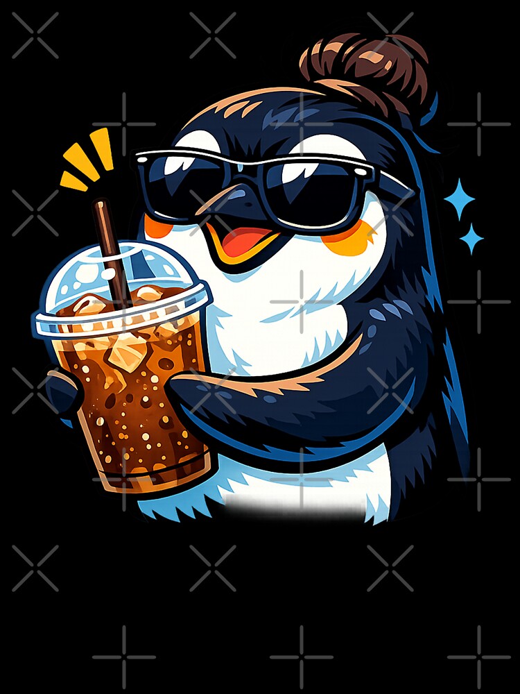 Iced Coffee Penguin Morning Routine Caffeine Lover Graphic by UnivStore