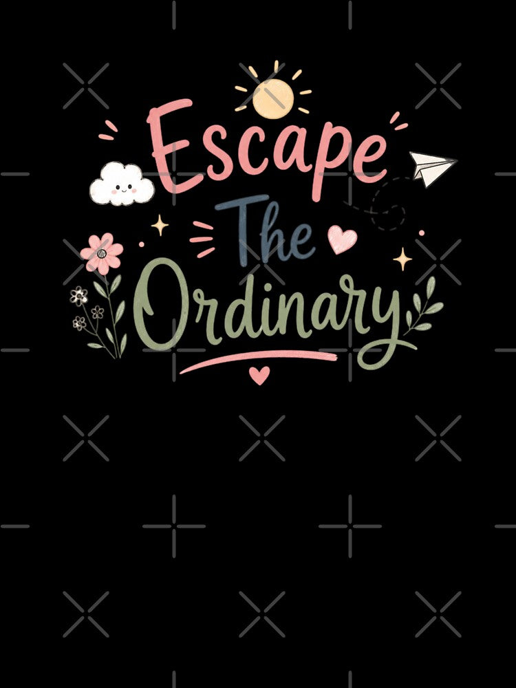 Escape The Ordinary Cute Travel Quote Design | Pastel Adventure Typography | Wanderlust Aesthetic Sticker by Sanika arts
