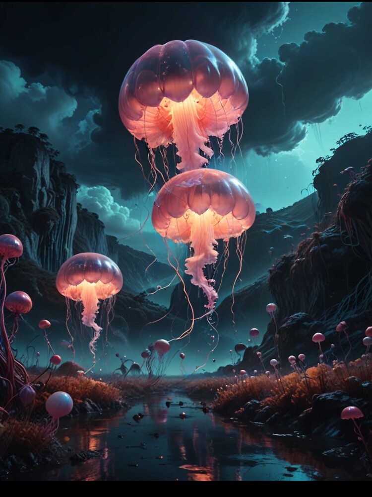 Cosmic Wildlife Dreams – Celestial Jellyfish Glow by Shouganai-Mind