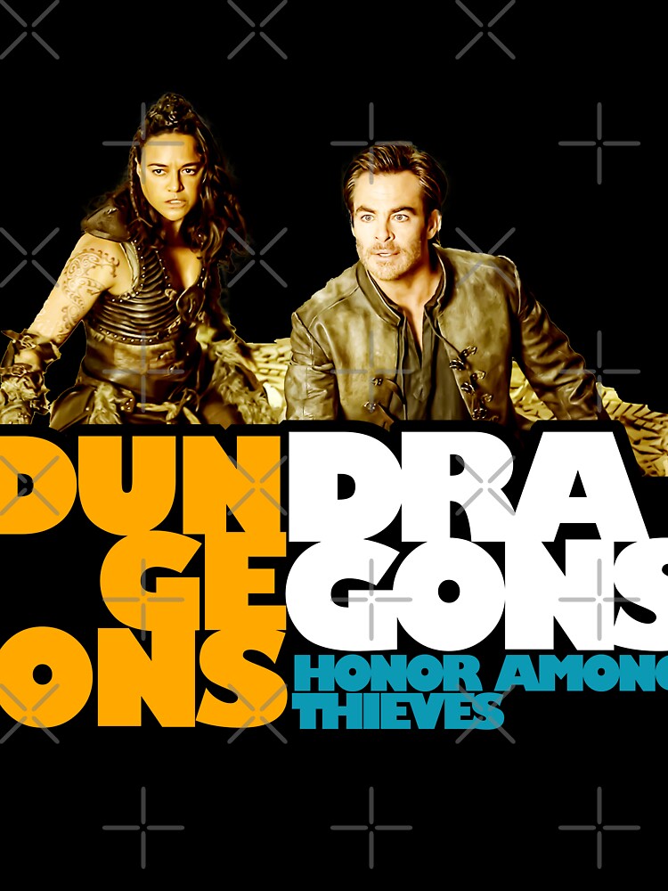 Dungeons & Dragons: Honor Among Thieves 2023 movies  Chris Pine as Edgin and Michelle Rodriguez as Holga fan works graphic design by ironpaette by ironpalette