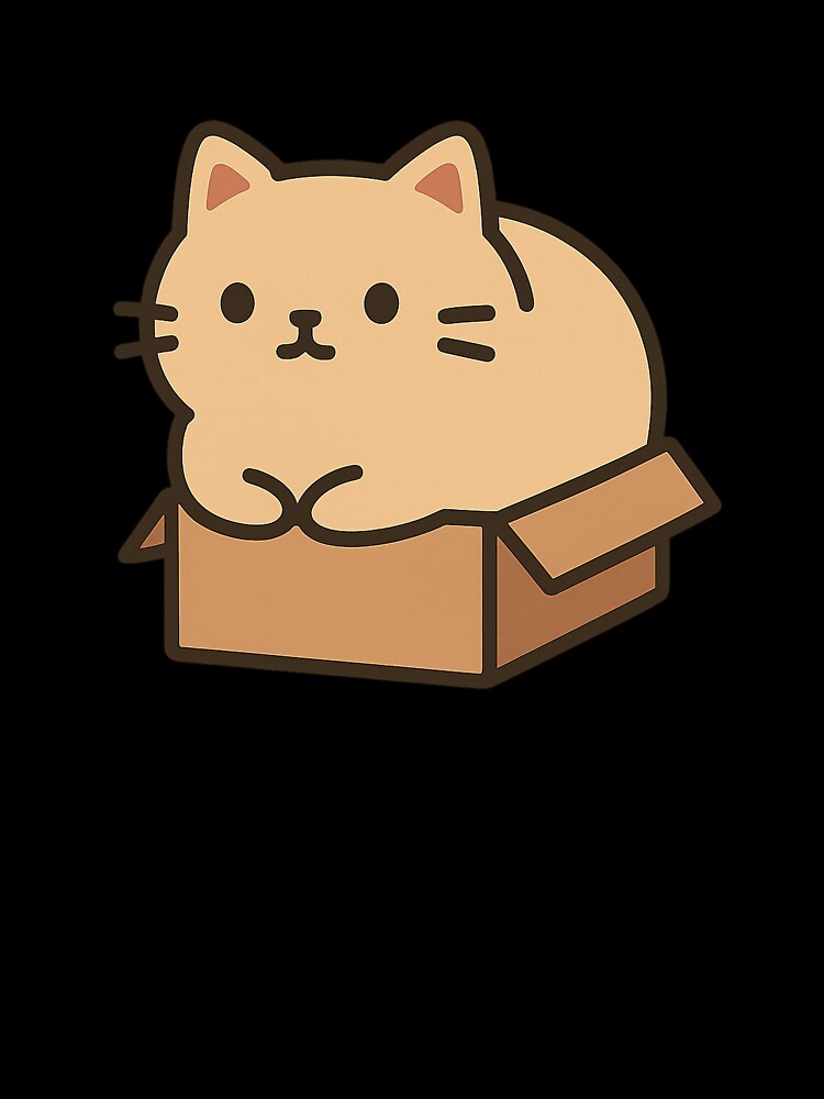 Loaf Cat in a Box – Kawaii Chubby Cat Sticker by Tripconic