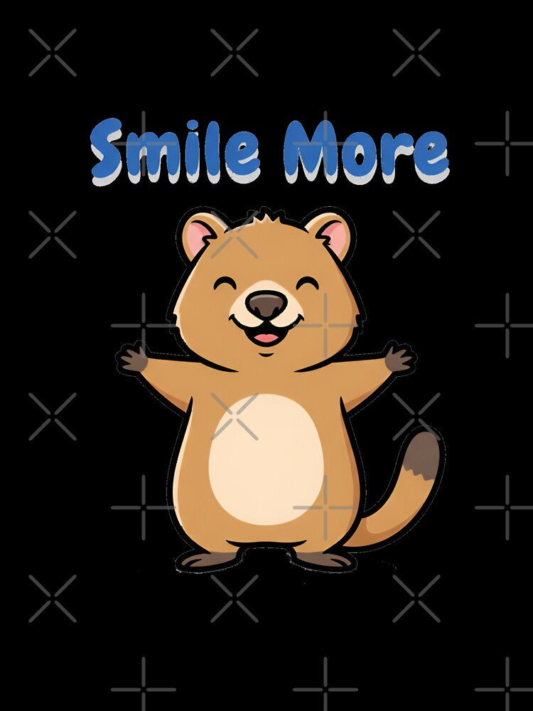 Smile More Happy Cartoon Quokka Vector Design by NatureUnleashed