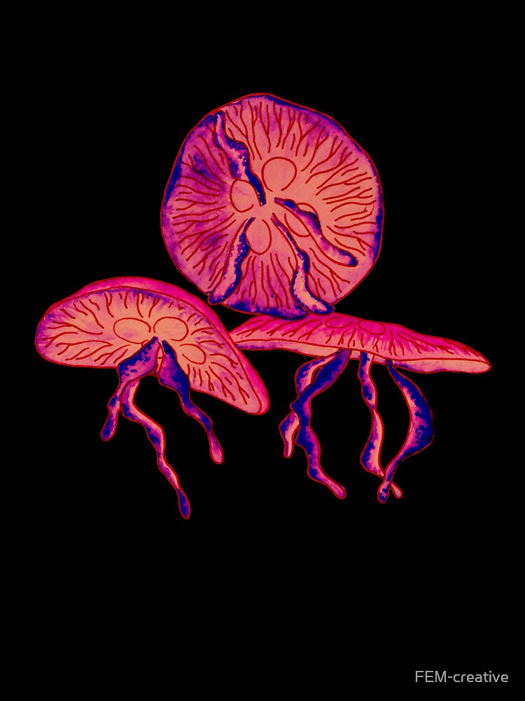 Psychedelic Pink Jellyfish Friends by FEM-creative