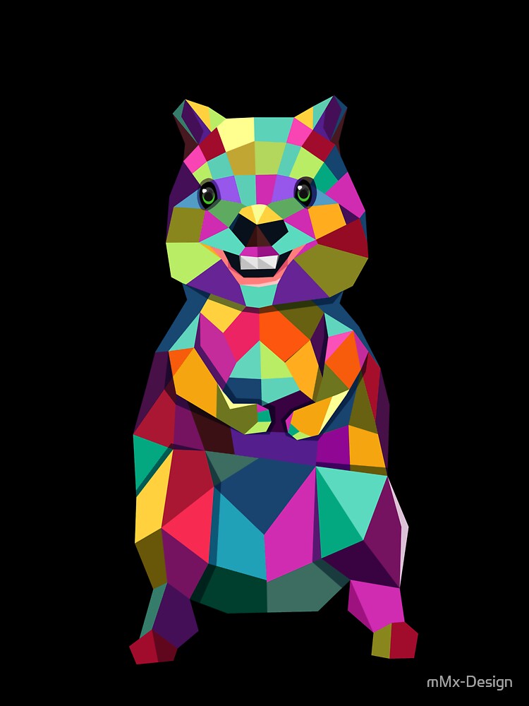 Quokka Marsupial Australia smiles geometrically by mMx-Design