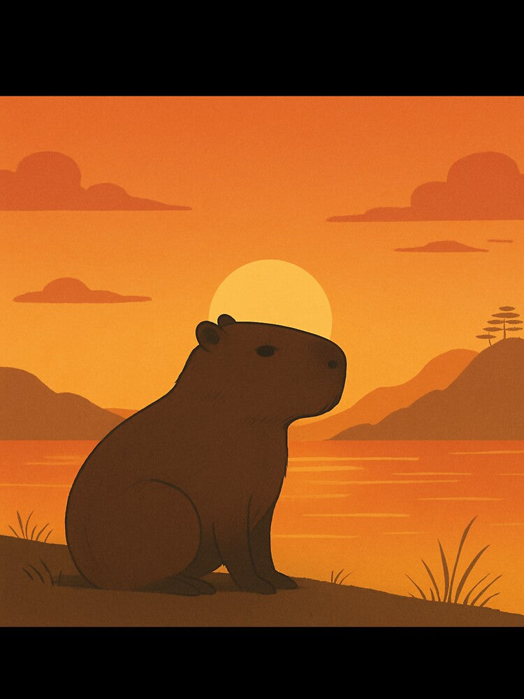 Capybara Sunset Vibes – Peaceful & Majestic by Capybarastore_77