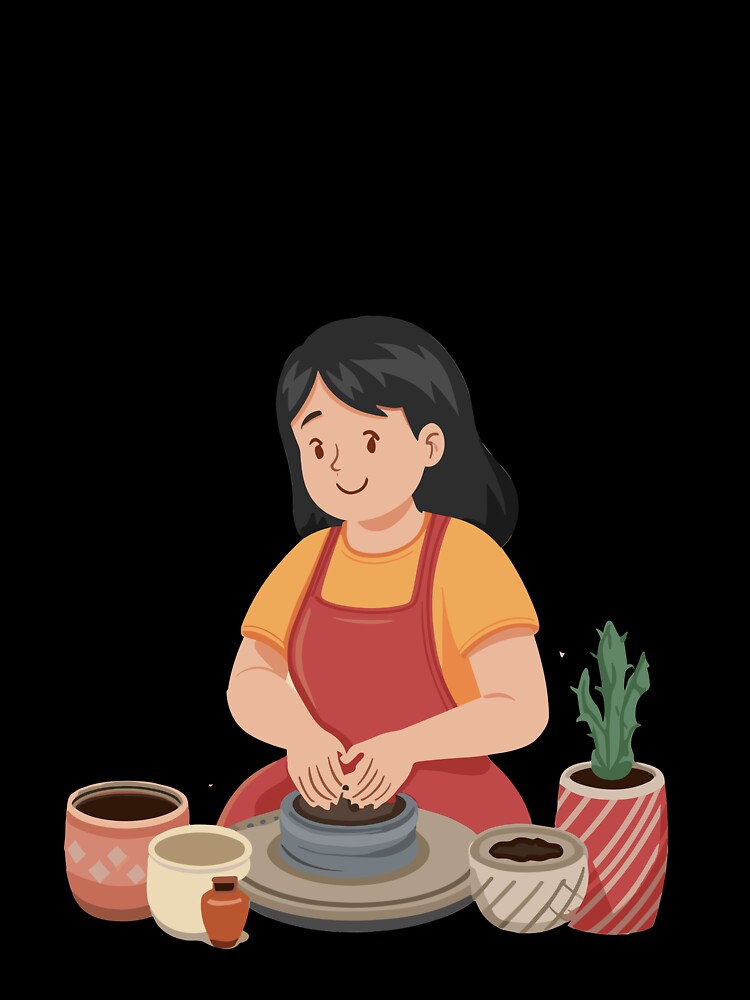 Molding dreams, shaping clay- pottery lover by FluxAuraTees