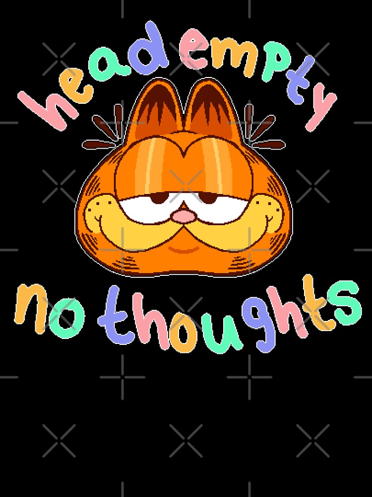 head empty no thoughts garfield by peachberrymilk