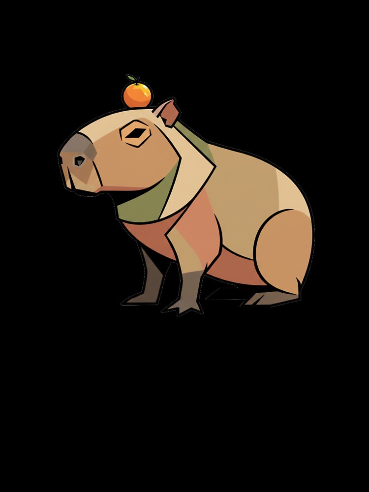 Geometric Capybara with Orange – Zen Aesthetic Vector by Maclaw200d